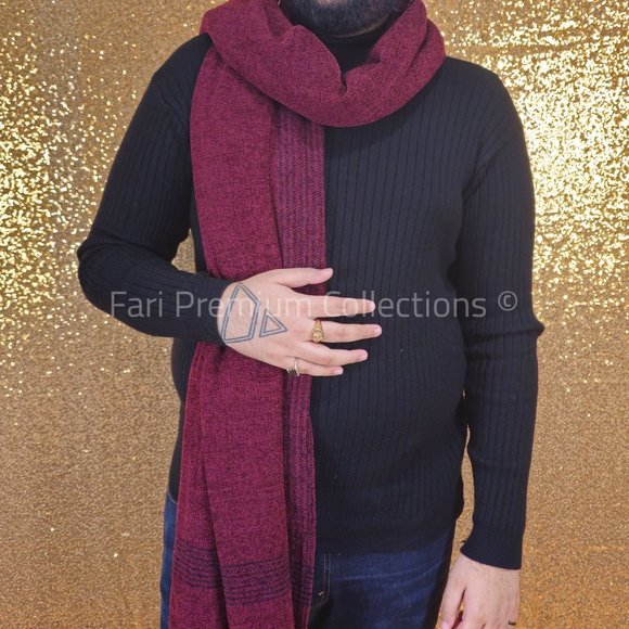 Soft Warm Wool Shawl Border Design Washable Pakistani Kashmiri Wrap Scarf Unisex - Picture 4 of 16